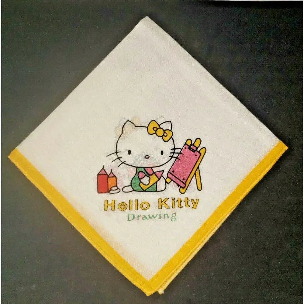 Vintage Hello Kitty Handkerchief New‎ Old Stock Yellow